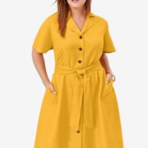 Jessica London belted button-down shirt dress Sz. 28W